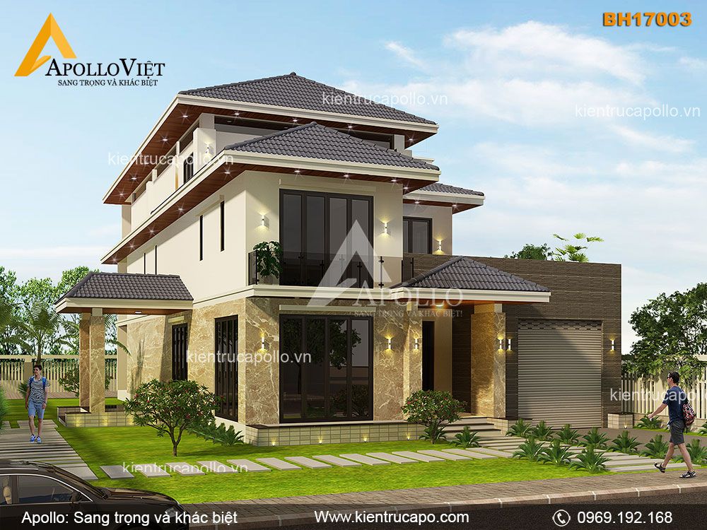 Biệt thự hiện đại ấn tượng cho vùng quê yên tĩnh (BH17003)